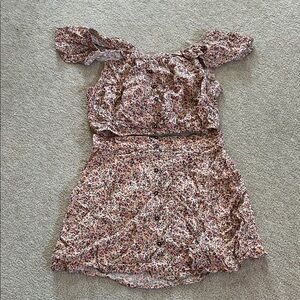 Xhilaration size small 2 piece skirt set, off the shoulder